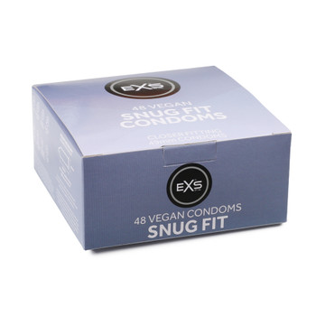 48 Exs Snug Fit Condoms Box | Smaller Size Tighter Trim Close Fit | Vegan