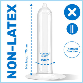 144 x Pasante Unique Non Latex Condoms | Thinnest 15 Microns | Latex Free