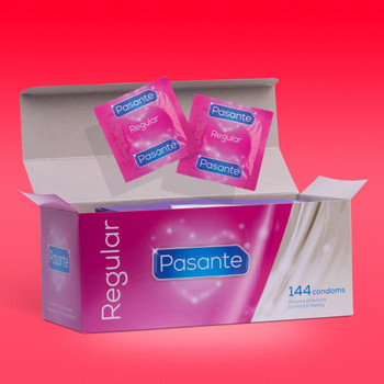 144 x Pasante Regular Condoms | Comfort Feeling | Nominal 54mm Width | CE Kite