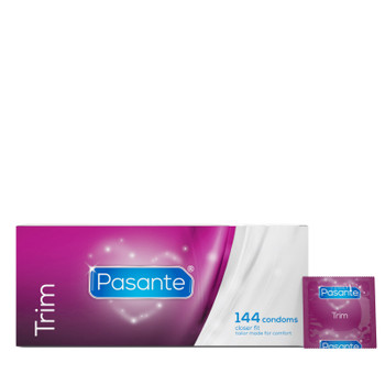 144 x Pasante Trim Condoms | Closer Fit Small Snug Size | Wholesale Clinic Pack