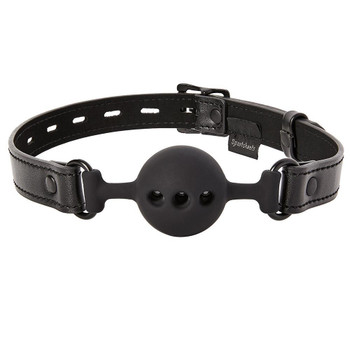 Sportsheets Saffron Breathable Ball Gag | Black With Leather Metal Locking