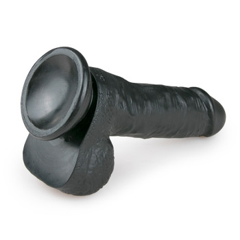  EasyToys Realistic Dildo 17.5cm Long - Black Suction Cup Strap-On Sex Toy Dildo