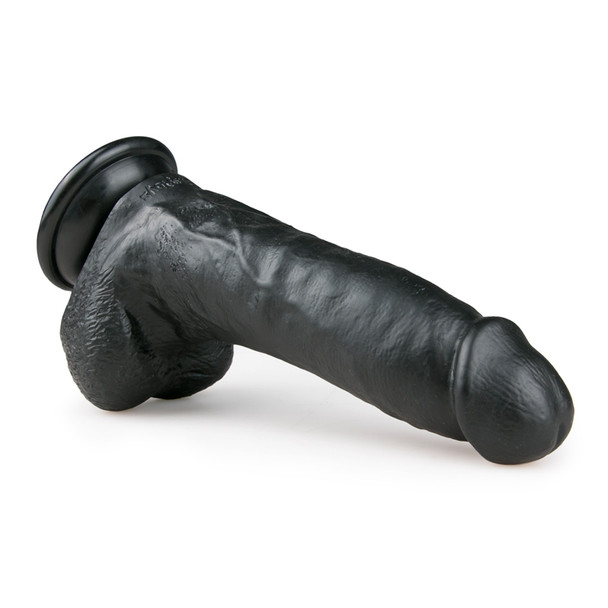 EasyToys Realistic Dildo 20cm Long - Black Suction Cup Strap-On Sex Toy Dildo