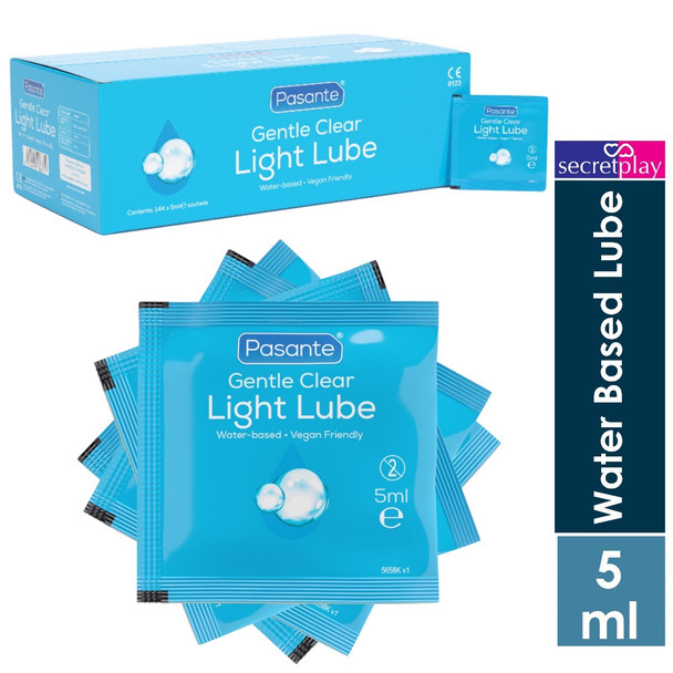 24  x Pasante Gentle Light Lube 5ml Sachets | Water Based Odourless Lubricants