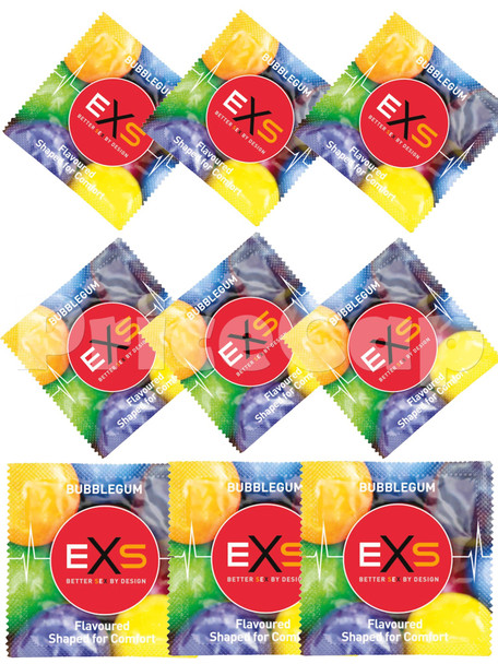 100 x Exs Bubblegum Flavoured Condoms | Vegan | Bulk Sealed Wholesale Pack