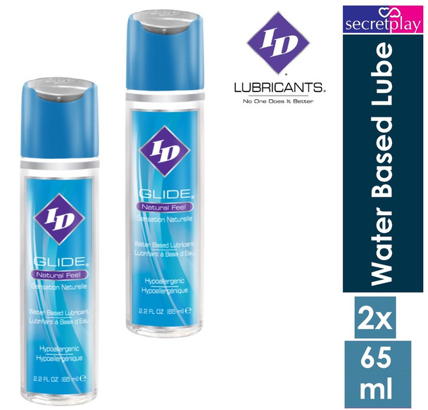 2 x ID Glide Water Based Lube Lubricants Natural Feel Lubes 65ml | 2.2 Fl oz 