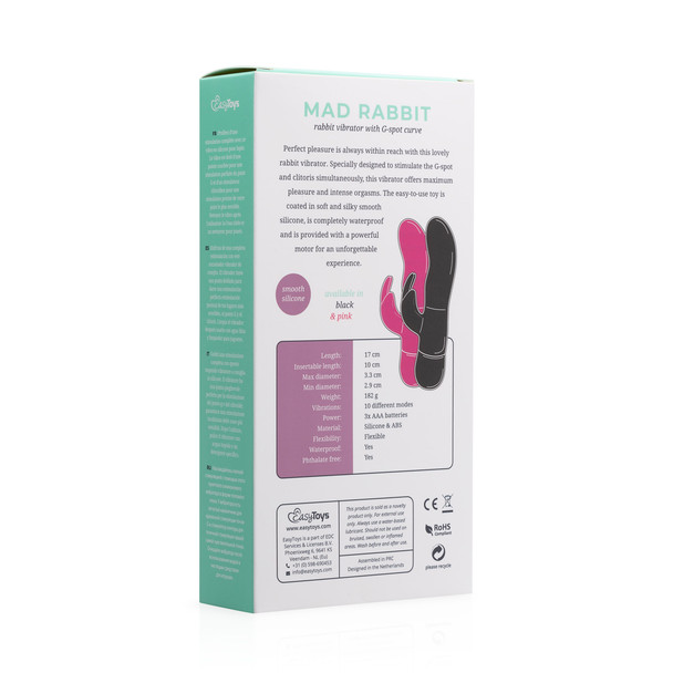 EasyToys Mad Rabbit G-Spot Vibrator Pink Intense Orgasm Vibrating Sex Toy