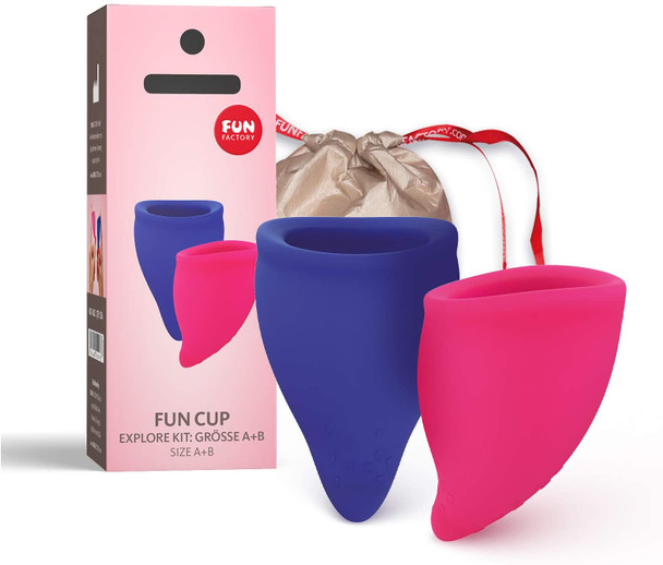 Fun Factory Fun Cup Menstrual Cup | Explore Kit Size A+B Silicone | Reusable Period Protection Cup |