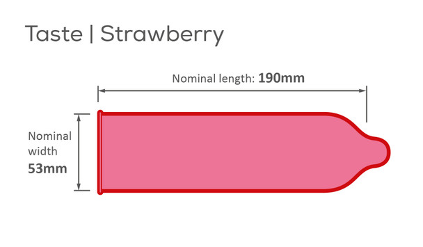 144 x Pasante Strawberry Flavoured Condoms | Fruit Coloured Tasty Fun | Wholesale Bulk