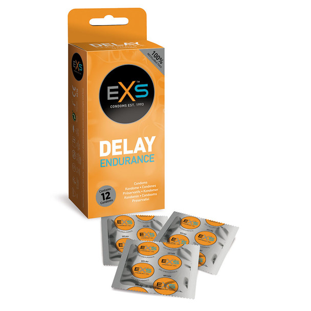 12 x Exs Endurance Delay Condoms | Long Lasting Lovemaking Climax Performance |