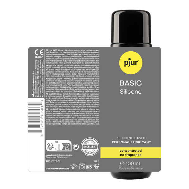 Pjur Basic Silicone Based Lubricants | 100 ml | Long Lasting Anal | Personal Sex Lube