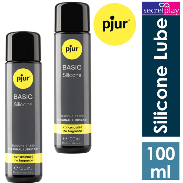 2 x Pjur Basic Silicone Based Lubricants | 100 ml | Long Lasting Anal | Personal Sex Lube