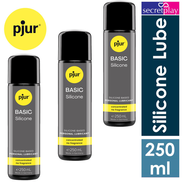 3 x Pjur Basic Silicone Based Lubricants | 100 ml | Long Lasting Anal | Personal Sex Lube