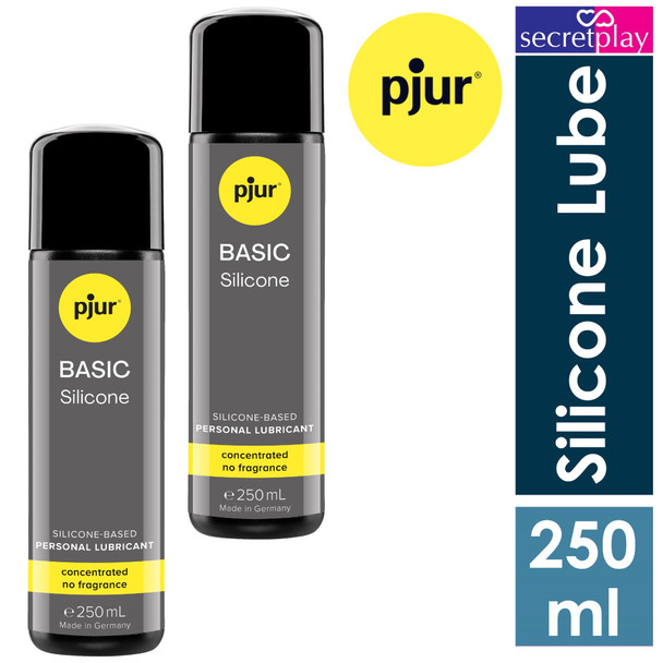 2 x Pjur Basic Silicone Based Lubricants | 250 ml | Long Lasting Anal | Personal Sex Lube 