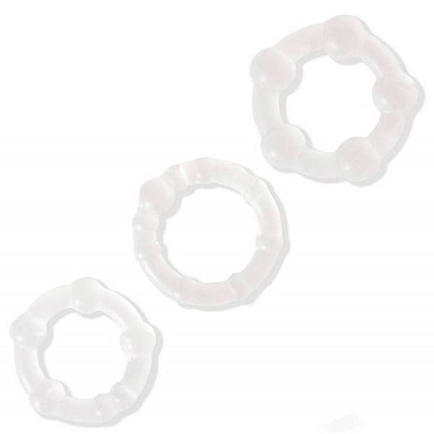 Lovetoy Triple Cock Penis Rings Delay Enlargement Stimulating Sensation Set 3