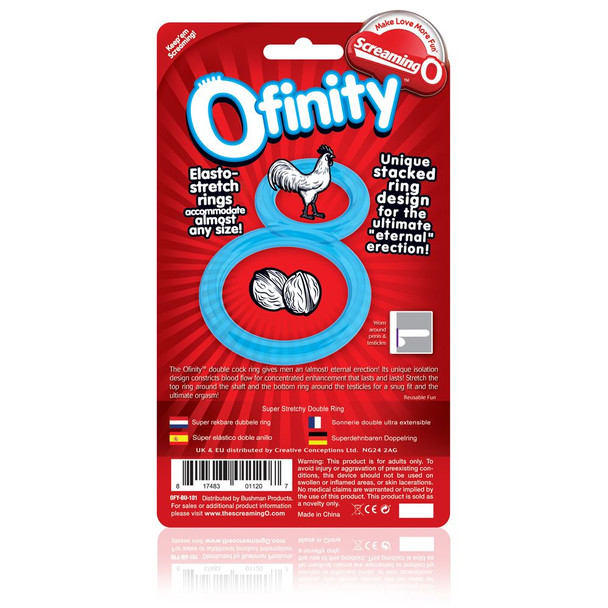 Screaming O Ofinity Penis Cock Ring | Blue | One Size Fit Most Snug Fit Testicles