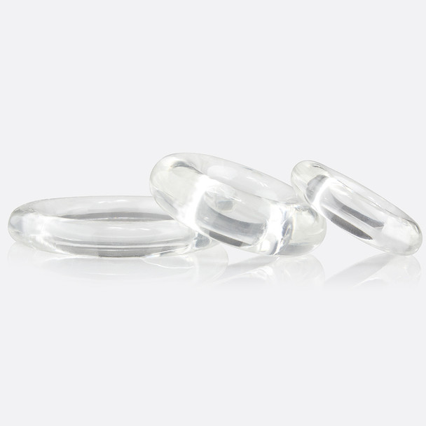 Screaming O RingO x 3 Clear Penis Cock Ring | 3 Size Sensations Erection Reusable 