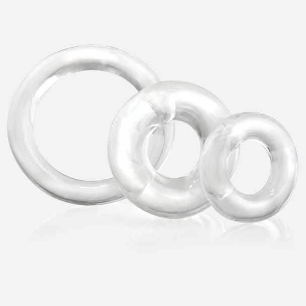 Screaming O RingO x 3 Clear Penis Cock Ring | 3 Size Sensations Erection Reusable