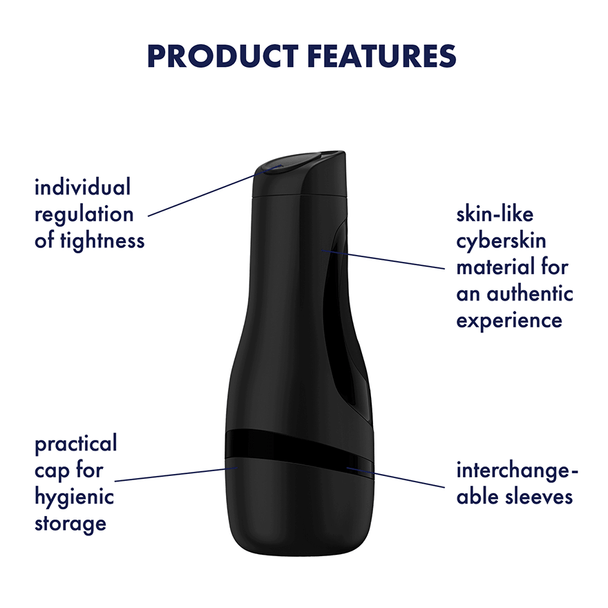 Satisfyer Men Classic Black Masturbator Stroker Penis Stimulation Sex Toy