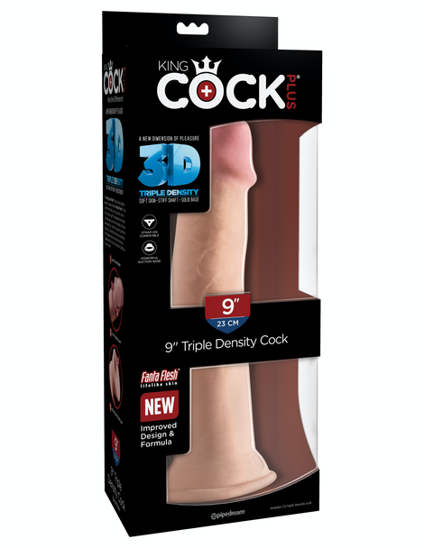 Pipedream King Cock Triple Density Dildo Cock 9" | 23cm Suction Cup Strap-On