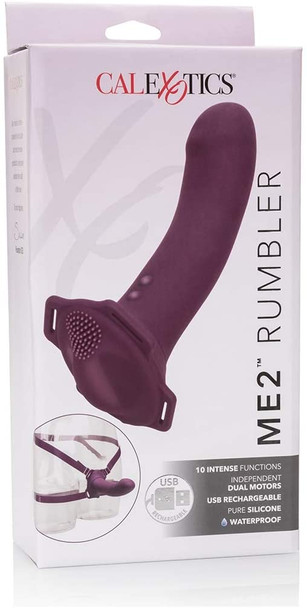 Calexotics Me2 Rumbler Vibrator Strap On Harness Dildo | 6.5" Silicone Dildo | Sex Toy