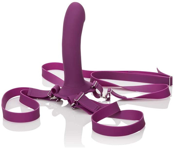 Calexotics Me2 Rumbler Vibrator Strap On Harness Dildo | 6.5" Silicone Dildo | Sex Toy