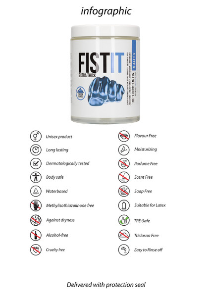 Pharmquests Fist it Extra Thick 1000 ml Gel | Anal Vagina Fisting Sex Penetration Lube |