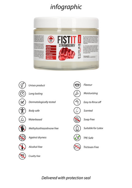 Pharmquests Fist It Extra Thick Strawberry 500 ml Gel | Fisting Anal Sex Penetration Lube