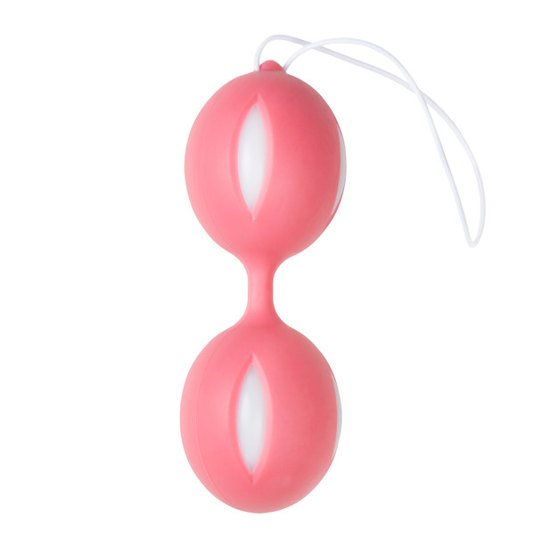 EasyToys Wiggle Duo Kegel Balls | Pelvic Floor Training Silicone Kegel Exerciser | Improve Bladder Control Balls | Pink