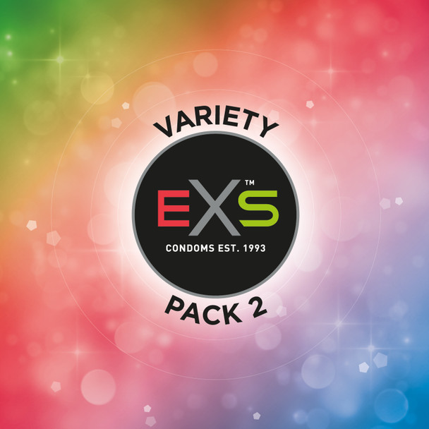 42 x Exs Variety Condoms Pack  | Nano Thin Ribbed Dotted Regular Warming Cooling Black