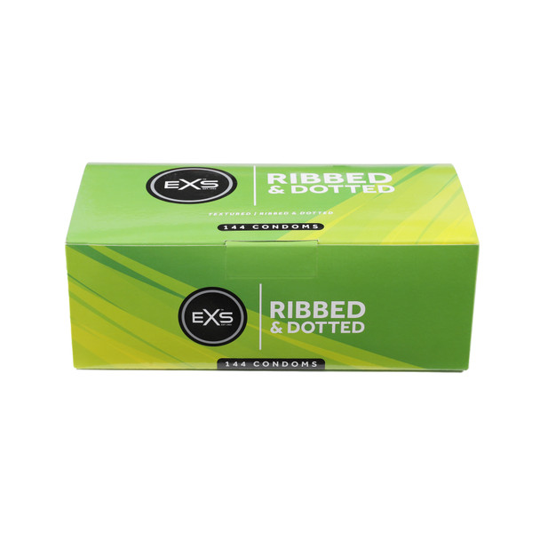 144 x Exs Ribbed Dotted Flared Condoms | Vegan | Orgasmic Stimulation  | Wholesale Bulk Condoms
