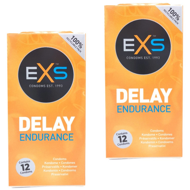  24 x Exs Endurance Delay Condoms | Long Lasting Lovemaking Climax Performance