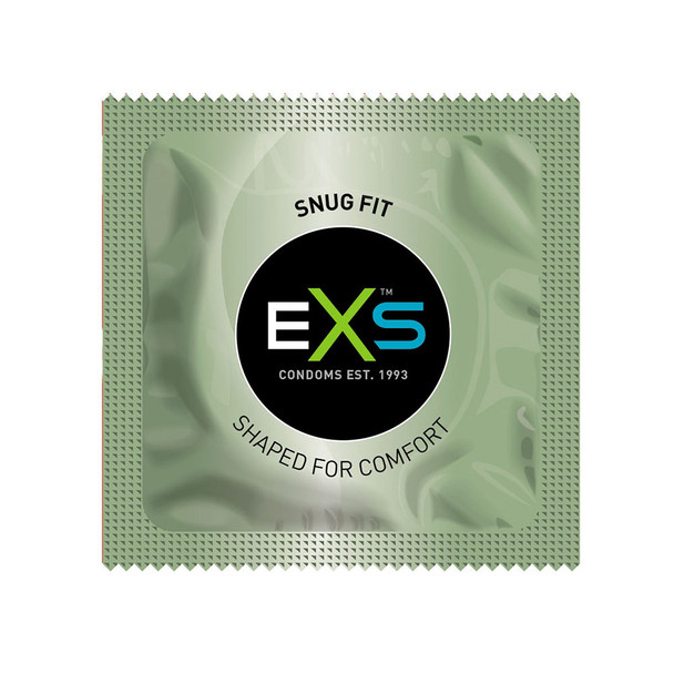 100 x Exs Snug Fit Condoms | Smaller Size Tighter Trim Close Fit | Vegan Condoms
