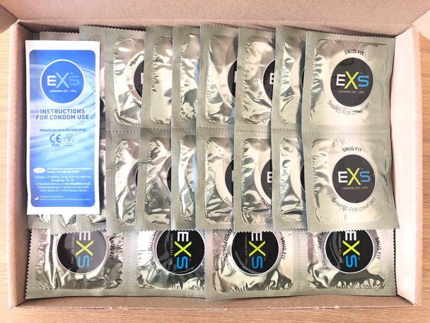 24 x Exs Snug Fit Condoms | Smaller Size Tighter Trim Close Fit | Vegan Condoms