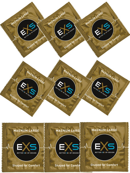 100 x Exs Magnum Extra Large Condoms | Vegan Condoms | 60mm Width 212mm Length
