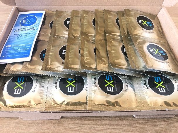 24 x Exs Magnum Extra Large Condoms | Vegan Condoms | 60mm Width 212mm Length
