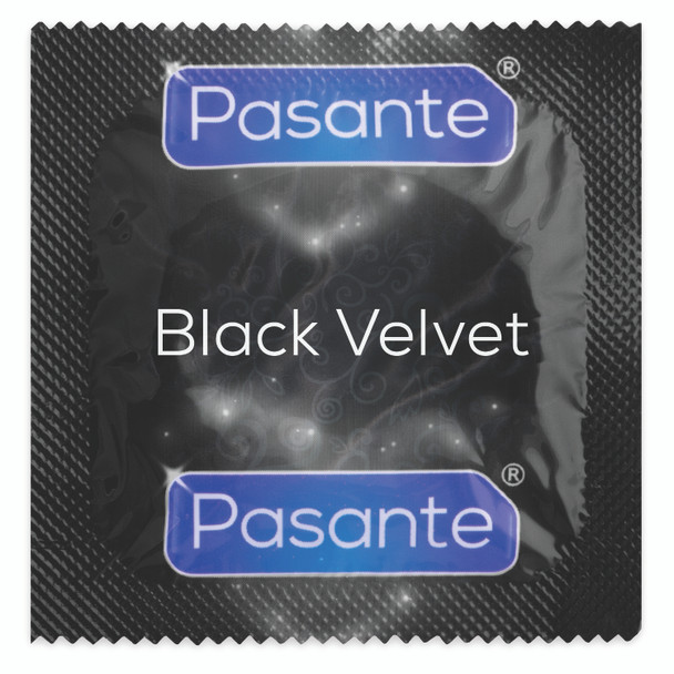 144 x Pasante Black Velvet Condoms | Black Coloured Condoms | Wholesale Clinic