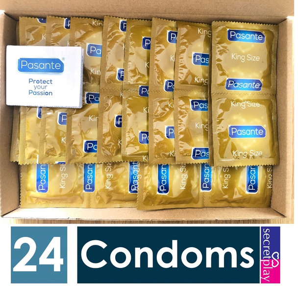 24 x Pasante King Size Condoms | Wider & Longer | 60mm Width | CE KiteMarked | 