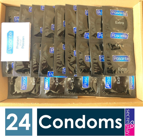 24 x Pasante Extra Safe Condoms | Extra Thick Extra Lube | Wholesale Bulk