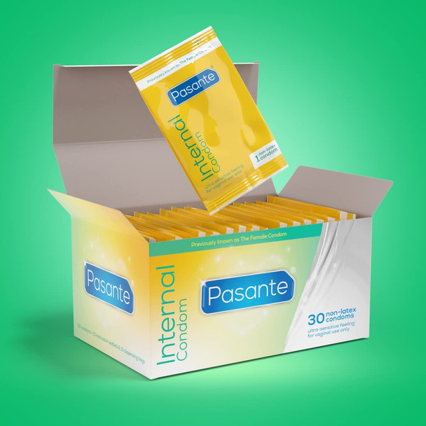 6 x Pasante Internal Non-Latex Condoms | Previously Known as Female Condom | | Softer Sensual Sensitive Feeling