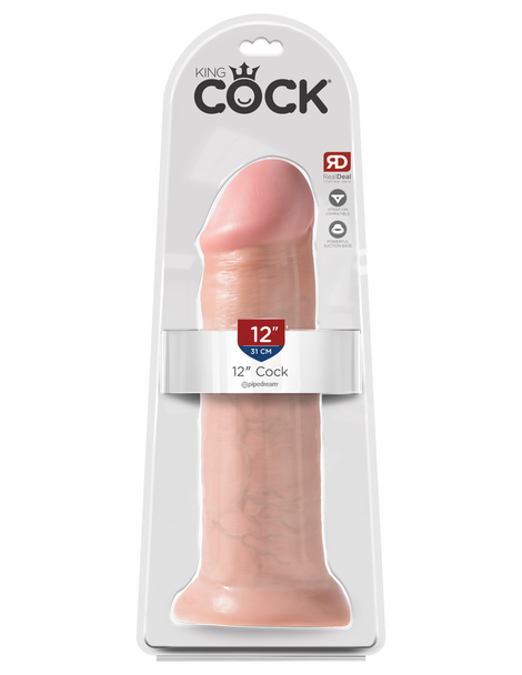 Pipedream King Cock Realistic Dildo 12" | 31 cm | Suction Cup Strap-On Anal | Vaginal Stimulation | Sex Toy