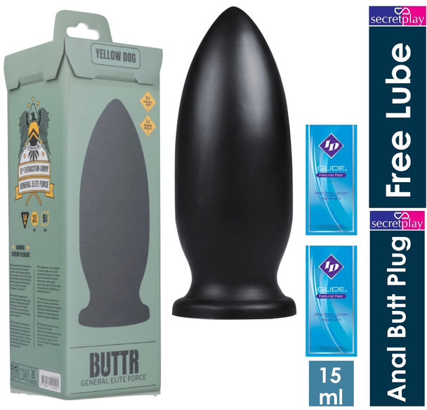 Buttr Yellow Dog Butt Plug | Very Large Big Plug | Anal Sex Stimulation Penetration | Sex Toy
