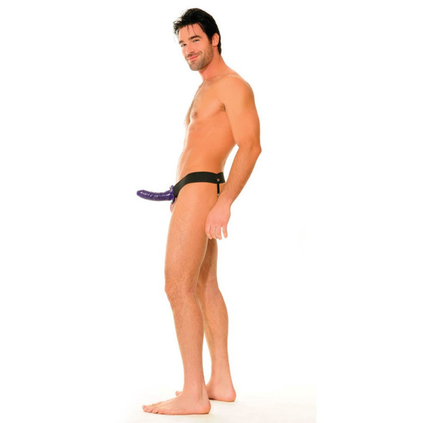 Pipedream Fetish Fantasy Hollow Strap-on Purple 6" Dildo Elastic Harness