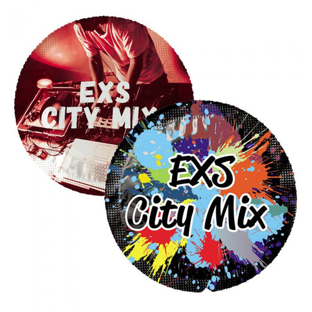 EXS Regular City Mix Themed Vegan Condoms | Pack 24 | 54mm Nominal |