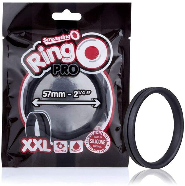 Screaming O RingO Pro XXL Cock Ring | 57mm Wide | Reusable Penis Ring | Black