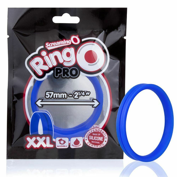  Screaming O RingO Pro XXL Cock Ring | 57mm Wide | Reusable Penis Ring | Blue