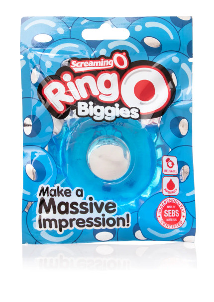 Screaming O RingO Biggies Cock Ring | Super Stretchy Reusable Penis Ring | Blue