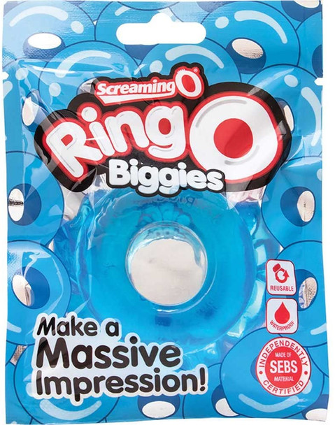 Screaming O RingO Biggies Cock Ring | Super Stretchy Reusable Penis Ring | Blue