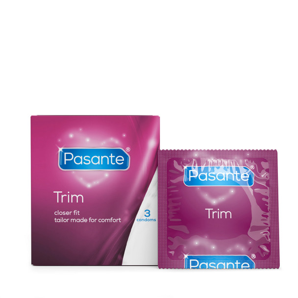 Pasante Trim Condoms Box of 3 | Closer Fit Snug Fit Small Size Condoms |