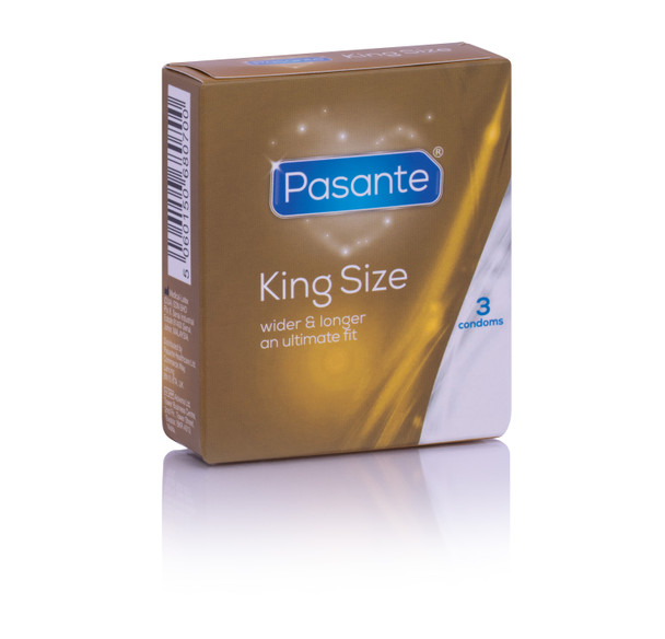 3 x Pasante King Size Condoms | Wider & Longer | 60mm Width | 